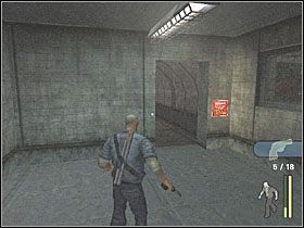 Przebiegnij platformą przed siebie i zastrzel - nie zważając na pozostałych przeciwników - znajdującego się pod koniec bandytę i wskocz przez lukę na końcu - Graveyard Shift (2) | Scena 10 | Manhunt - Manhunt - poradnik do gry