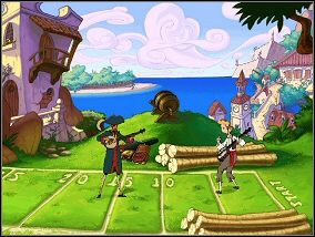 Idź do smarkacza sprzedającego lemoniadę (możesz się napić) - [Part II] The Curse gets worse cz.1 | The Curse of Monkey Island - The Curse of Monkey Island - poradnik do gry