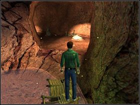 Wszedłem w mroczną odnogę groty, tuż przy zapalonej poprzednio lampie i wydostałem się na skalną półkę - 45. Eder Kemo - Eder Gira cz.1 | Uru Ages Beyond Myst - Uru: Ages Beyond Myst - poradnik do gry