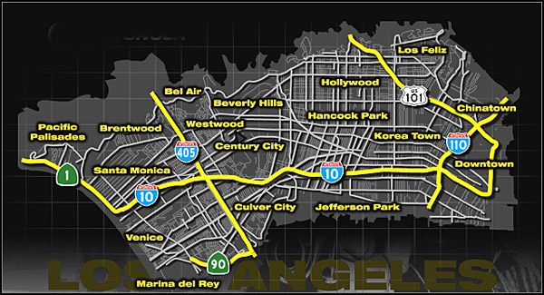 1 - Mapa miasta - Porady ogólne - True Crime: Streets Of L.A. - poradnik do gry