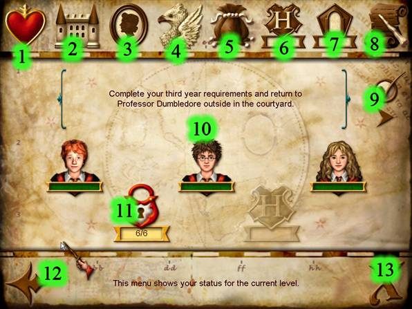 1 - ekran główny menu - Menu | Podstawy Harry Potter i Więzień Azkabanu - Harry Potter i Więzień Azkabanu - poradnik do gry