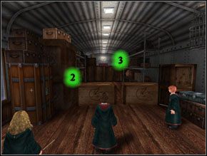 Kolejny wagon to doskonała okazja do zastosowania czaru Depulso przesuwającego przedmioty (4) - Znajdź Parszywka | Solucja Harry Potter i Więzień Azkabanu - Harry Potter i Więzień Azkabanu - poradnik do gry