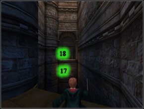 W kolejnym pomieszczeniu wykorzystaj kule poruszające się pod sufitem (19) i opuść się na bliższą platformę (20) - Egzamin końcowy Carpe Retractum (2) | Solucja Harry Potter i Więzień Azkabanu - Harry Potter i Więzień Azkabanu - poradnik do gry