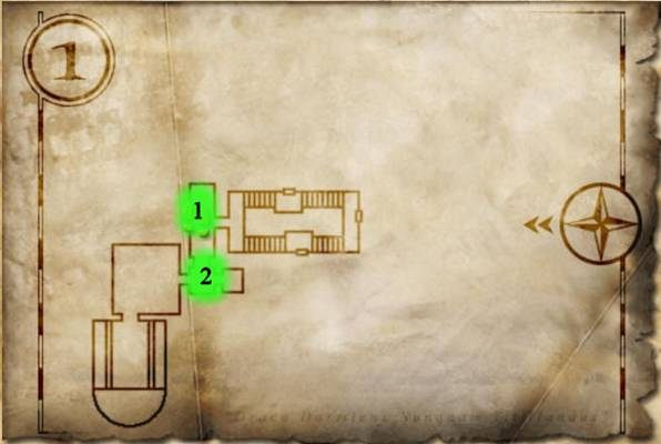 1 - zbroje rycerzy (fasolki), komnata na hasło (patrz niżej) - I piętro | Hogwart w Harry Potter i Więzień Azkabanu - Harry Potter i Więzień Azkabanu - poradnik do gry