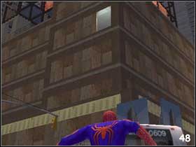 Upokorzony przeciwnik zacznie wycofywać się, skacząc pomiędzy budynkami - [Misja 3] Pojedynek z Pumą cz.2 | Spider-Man 2 The Game - Spider-Man 2: The Game - poradnik do gry
