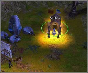 Zauważ, że w zniszczonym obozie goblinów jest źródełko (Ariaspring) - 5.5 [ROZDZIAŁ 1] Eloni cz.2 | SpellForce Zakon Świtu - SpellForce: Zakon Świtu - poradnik do gry