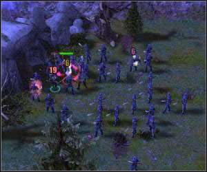 Podprowadź też w to miejsce swoją armię (jaskinia jest na południe od monumentu) - 5.9 [ROZDZIAŁ 1] Icegate Marsh - Pozostałe questy cz.2 | SpellForce Zakon Świtu - SpellForce: Zakon Świtu - poradnik do gry