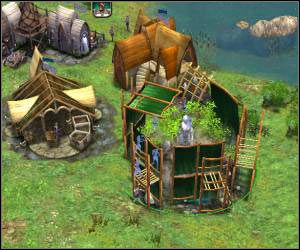 Po pewnym czasie dobrze jest dobudować 1-2 chatki leśniczych (po 3-4 robotników w każdej) - 5.10 [ROZDZIAŁ 2] Northern Windwalls cz.2 | SpellForce Zakon Świtu - SpellForce: Zakon Świtu - poradnik do gry