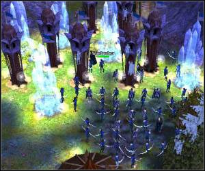 Jeśli wcześniej zdobyłeś stosowne plany będziesz mógł skonstruować nowy typ wieżyczki obronnej (Frostbringer), która zamraża przeciwników - 5.12 [ROZDZIAŁ 2] Stoneblade Mountain cz.1 | SpellForce Zakon Świtu - SpellForce: Zakon Świtu - poradnik do gry