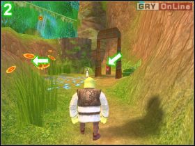 Gdy tylko odzyskasz kontrolę nad Shrekiem, spójrz przed siebie - [POZIOM 01] Shreks Swamp cz.1 | Shrek 2 The Game - Shrek 2: The Game - poradnik do gry