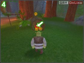 Nie rozwalaj drzew, przed którymi stoisz, tylko wróć do karety i spójrz w las - [POZIOM 02] The Wheel Stealers | Shrek 2 The Game - Shrek 2: The Game - poradnik do gry