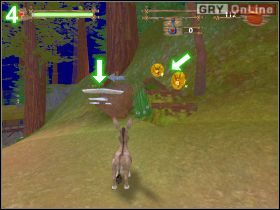 Biegnij prosto, przejdź przez wskazany na obrazku [3] wydrążony pień drzewa - [POZIOM 03] The Hunt cz.1 | Shrek 2 The Game - Shrek 2: The Game - poradnik do gry