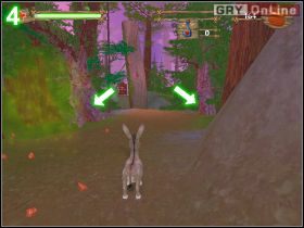 Idź w lewo, do dwóch monet i skrzynki z czekoladkami (lewa strzałka na obrazku [3] ) - [POZIOM 04] Angry Peasants | Shrek 2 The Game - Shrek 2: The Game - poradnik do gry