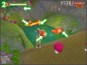 Nie zeskakuj na dół, tylko ostrożnie zbierz trzy monety - [POZIOM 05] Psycho Vegetation | Shrek 2 The Game - Shrek 2: The Game - poradnik do gry