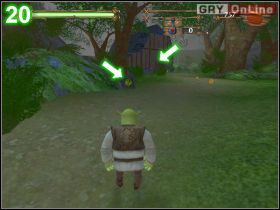 Biegnij dalej, po drodze po prostu bij wszystkich bandytów, którzy będą śmieli na ciebie wyskoczyć (obrazek [19] ) - [POZIOM 11] Rat Attack cz.2 | Shrek 2 The Game - Shrek 2: The Game - poradnik do gry
