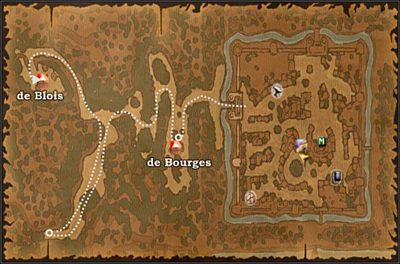 Rysunek 6. Droga przejścia drugiej części misji. Należy uważać na przeciwników ukrytych w lasach. - [Misja 2] Imperial Counterattack cz.2 | Joanna dArc - Joanna dArc - poradnik do gry