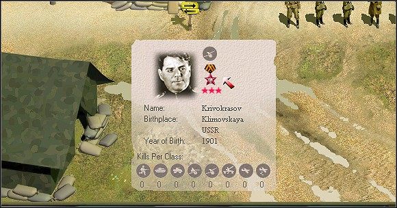 Kliknięcie prawym przyciskiem myszy na medal pozwala zapoznać się ze specjalnością dowódcy. - Poradnik do gry - Przed misją - Panzer General III: Scorched Earth - poradnik do gry