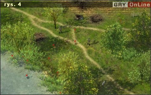Rys.4. Rozminowujemy drogę, aby mógł tędy przejechać nasz sprzęt ciężki. - Misja 1 - Szepel (2) | Katiusza | Soldiers Ludzie Honoru - Soldiers: Ludzie Honoru - poradnik do gry