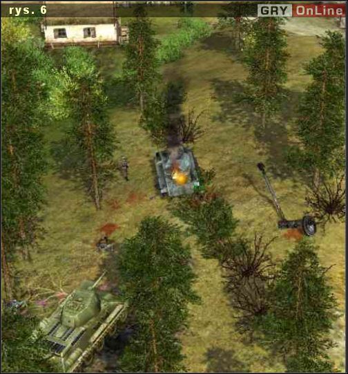 Rys.6. Nasz czołg bez problemu powinien doprowadzić do stanu nieużyteczności nazistowskie pojazdy. - Misja 1 - Szepel (3) | Katiusza | Soldiers Ludzie Honoru - Soldiers: Ludzie Honoru - poradnik do gry