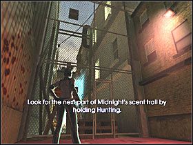 Znów wykorzystaj tryb polowania, po czym wskocz po brązowym kontenerze na drugą stronę murku - Scrap Yard (1) | Scena 2 | Catwoman - Catwoman - poradnik do gry