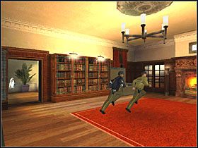 Podejdź do półki z książkami i pociągnij batem za wystającą pozycję (jest podświetlona na fioletowo) - Mansion Interior (1) | Scena 8 | Catwoman - Catwoman - poradnik do gry