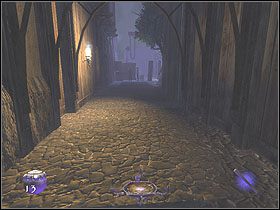 W oddali zauważysz dwójkę rozmawiających strażników - Dzień trzeci [Opis 6] | Miasto | Thief Deadly Shadows - Thief: Deadly Shadows - poradnik do gry