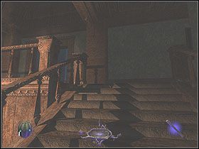 Będąc na górze skręć w prawo i wejdź w znajdujący się tu korytarz - The House of Widow Moira [Opis 4] | Misja 4 | Thief Deadly Shadows - Thief: Deadly Shadows - poradnik do gry