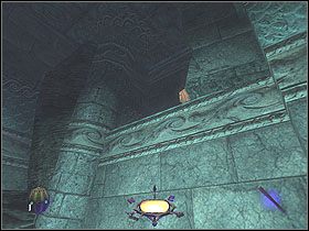 Przez wyrwę dostaniesz się do nowego pomieszczenia, zgaś pochodnię zlokalizowaną za stworem, by go zdezorientować i przemknij za jego plecami, najpierw do cienia pod inna niebieską pochodnią, a potem do rogu sali, gdzie znajduje się jaspis (100, 81%) - The Sunken Citadel [Opis 5] | Misja 5 | Thief Deadly Shadows - Thief: Deadly Shadows - poradnik do gry