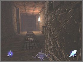 Wyjdź z korytarza na balkon i słuchając rozmowy dwóch strażników, zejdź po znajdujących się tutaj schodach na dół - Killing Time [Opis 6] | Misja 6 | Thief Deadly Shadows - Thief: Deadly Shadows - poradnik do gry