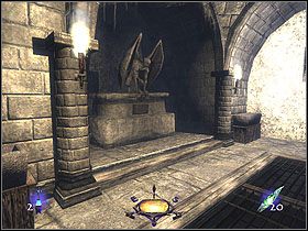 Skręcając do pomieszczeń z prawej w pierwszym z kolei po lewej, znajdziesz trzy strzały, a na szafce złoty sztylet (50) - Dzień szósty [Opis 5] | Miasto - Thief: Deadly Shadows - poradnik do gry