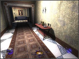 Skorzystaj następnie ze schodów zlokalizowanych na przeciw tego stołu i wyjdź nimi na najwyższe piętro - Still Life with Blackjack [Opis 2] | Misja 9 - Thief: Deadly Shadows - poradnik do gry