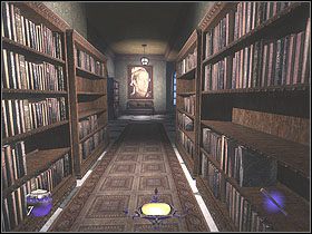 Przy obrazie z człowiekiem w okularach skręć lekko w prawo i w skąpo oświetlonej sali ogłusz strażnika stojącego pod obrazem oraz drugiego patrolującego dalszą część korytarza - Still Life with Blackjack [Opis 2] | Misja 9 - Thief: Deadly Shadows - poradnik do gry