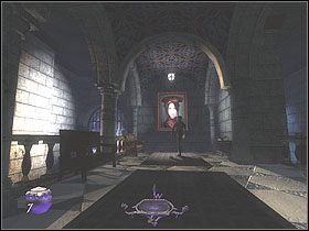 Na niewielkim stoliku przy schodach znajdziesz jeszcze jedno wino (100, 45%) - Still Life with Blackjack [Opis 3] | Misja 9 - Thief: Deadly Shadows - poradnik do gry