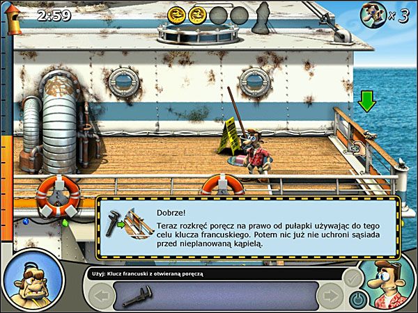 Zejdź na dół i wejdź na górę wejściem po lewej - Poradnik do gry Sąsiedzi z Piekła Rodem 2 - Odcinek 1 - Wszyscy na pokład - Sąsiedzi z Piekła Rodem 2 - poradnik do gry