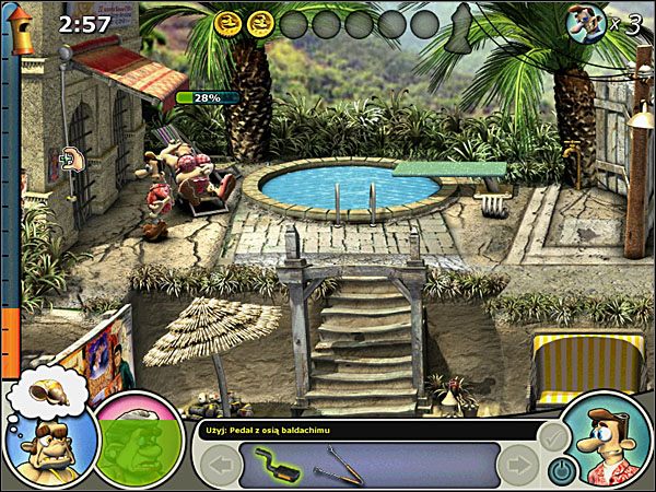 Kiedy Sąsiad będzie zajęty, a mamuśka będzie spała, ty użyj pedała na osi baldachimu z lewej i użyj jeszcze raz sprężyny na trampolinie - Odcinek 7 - Maminsynek | Sąsiedzi z Piekła Rodem 2 - Sąsiedzi z Piekła Rodem 2 - poradnik do gry