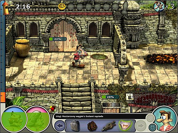 Zejdź szybko na dół (mama Sąsiada powinna być w przebieralni) i użyj krowiego placka na automacie do lodów, przejdź w lewo i użyj scyzoryka na świętej krowie - Odcinek 9 - Popiół i Zamęt | Sąsiedzi z Piekła Rodem 2 - Sąsiedzi z Piekła Rodem 2 - poradnik do gry