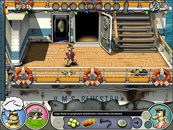 Na miejscu użyj butli ze sprężonym powietrzem na kamizelce ratunkowej, oraz gaśnicy na osprzęcie do nurkowania - Odcinek 11 - Sąsiad za burtą! | Sąsiedzi z Piekła Rodem 2 - Sąsiedzi z Piekła Rodem 2 - poradnik do gry