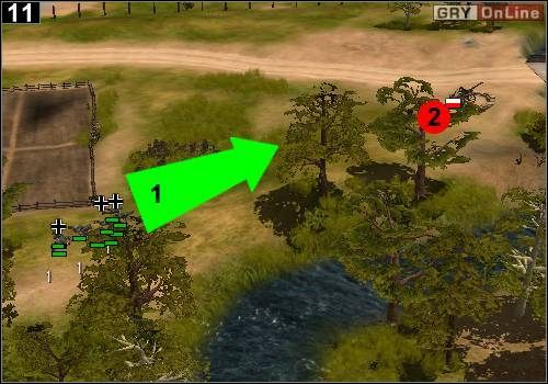 Czołgaj się dalej żołnierzami w tą stronę, do miejsca wskazanego przez [1] - [Niemcy] Misja 1 [Opis 4] w Codename Panzers - Faza Pierwsza - Codename: Panzers - Faza Pierwsza - poradnik do gry