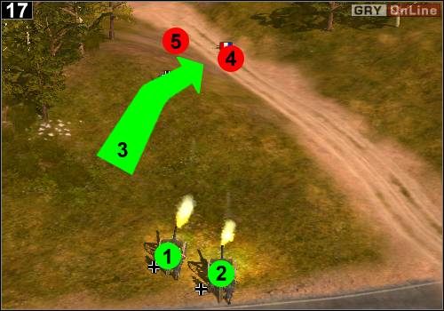 Ustaw działa w [1] i [2] - [Niemcy] Misja 4 [Opis 6] w Codename Panzers - Faza Pierwsza - Codename: Panzers - Faza Pierwsza - poradnik do gry