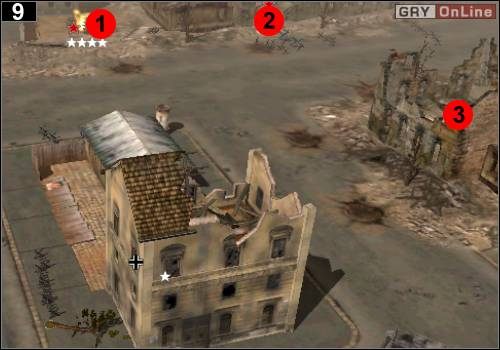 Ustaw działa w taki sposób, by mogły objąć pokazane na obrazku cele - [Niemcy] Misja 11 [Opis 3] w Codename Panzers - Faza Pierwsza - Codename: Panzers - Faza Pierwsza - poradnik do gry