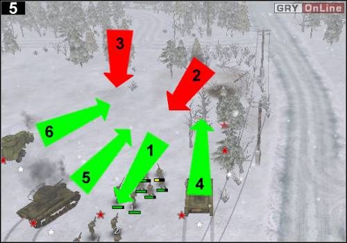 Uciekaj Aleksandrem jak pokazuje to strzałka [1] - [Rosja] Misja 1 [Opis 2] w Codename Panzers - Faza Pierwsza - Codename: Panzers - Faza Pierwsza - poradnik do gry