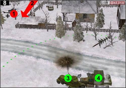 Zrób rundkę dookoła wioski, jedź do miejsca pokazanego na obrazku - [Rosja] Misja 1 [Opis 3] w Codename Panzers - Faza Pierwsza - Codename: Panzers - Faza Pierwsza - poradnik do gry