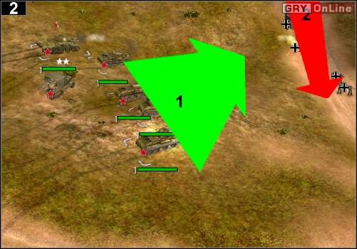 Resztą wojska natomiast jedź tam, gdzie pokazuje strzałka [1] - [Rosja] Misja 2 [Opis 1] w Codename Panzers - Faza Pierwsza - Codename: Panzers - Faza Pierwsza - poradnik do gry