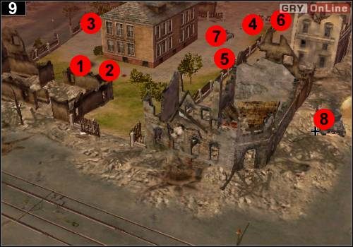 Na powyższym obrazku są pokazane cele, które po kolei będziesz niszczył swoimi działami - [Rosja] Misja 3 [Opis 3] w Codename Panzers - Faza Pierwsza - Codename: Panzers - Faza Pierwsza - poradnik do gry