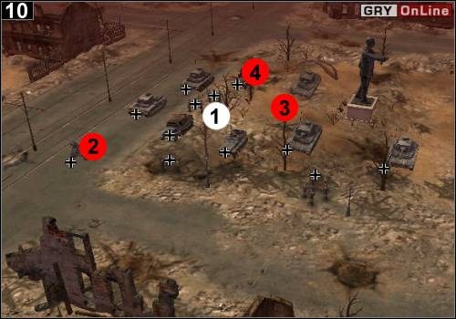 Spójrz na miejsce pokazane na powyższym obrazku - [Rosja] Misja 3 [Opis 4] w Codename Panzers - Faza Pierwsza - Codename: Panzers - Faza Pierwsza - poradnik do gry