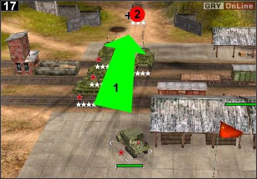 Teraz jedź do trzeciej fabryki, jak pokazuje to strzałka [1] - [Rosja] Misja 7 [Opis 6] w Codename Panzers - Faza Pierwsza - Codename: Panzers - Faza Pierwsza - poradnik do gry