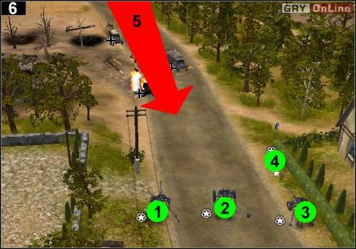 Ustaw działa w [1], [2], [3], Jeffreya postaw w [4] - [Alianci] Misja 2 [Opis 2] w Codename Panzers - Faza Pierwsza - Codename: Panzers - Faza Pierwsza - poradnik do gry