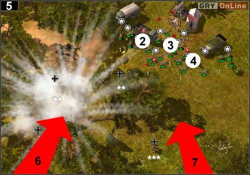 Powyższe dwa obrazki przedstawiają zdobycie składu z amunicją - [Alianci] Misja 3 [Opis 2] w Codename Panzers - Faza Pierwsza - Codename: Panzers - Faza Pierwsza - poradnik do gry