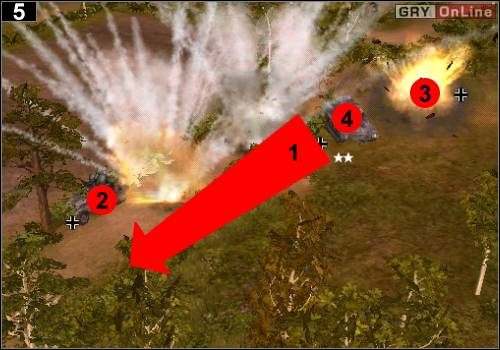 Wyjedzie na ciebie kilka jednostek przeciwnika, w które celuj z wyprzedzeniem i uszkadzaj działami - [Alianci] Misja 4 [Opis 2] w Codename Panzers - Faza Pierwsza - Codename: Panzers - Faza Pierwsza - poradnik do gry