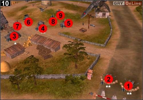 Teraz zajmiesz się wojskami, które stoją wokół wiatraka - [Alianci] Misja 4 [Opis 4] w Codename Panzers - Faza Pierwsza - Codename: Panzers - Faza Pierwsza - poradnik do gry